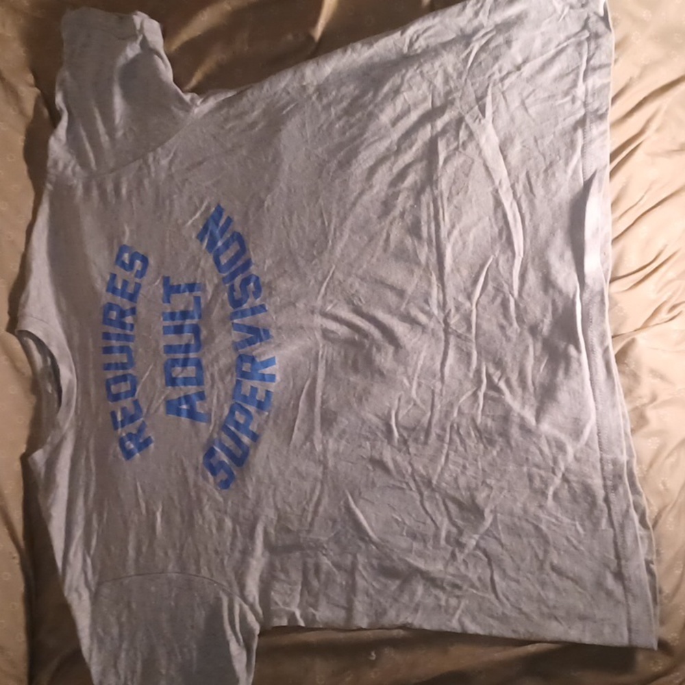NEEDS ADULT SUPERVISION NOVELTY TEE SIZE L GRAY.
